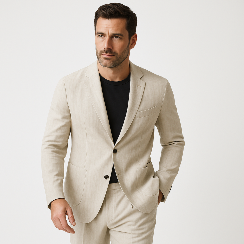 Męski casualowy zestaw dwuczęściowy – blazer i spodnie
