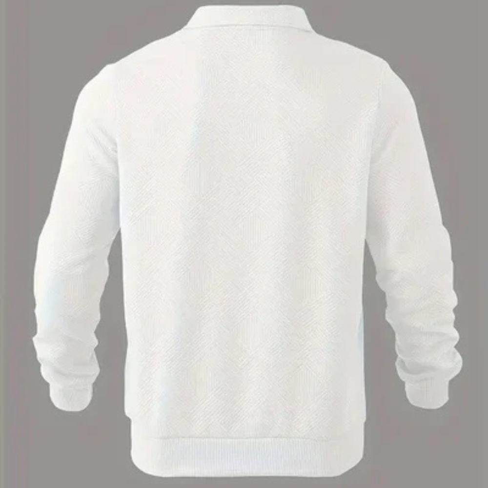 Sweter zapinany na zamek we wzór geometryczny – stylowy i nowoczesny