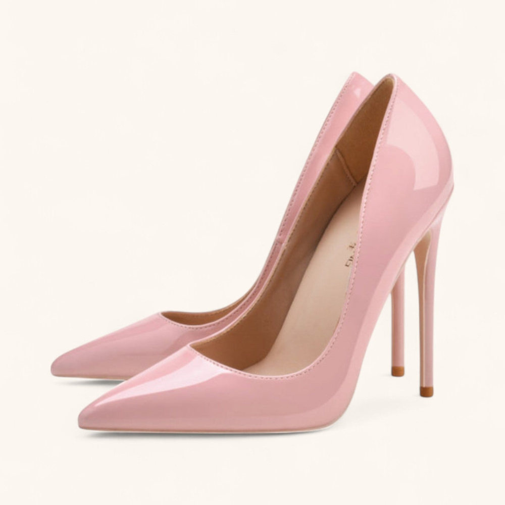 Damskie błyszczące high heels – eleganckie pointed toe czółenka