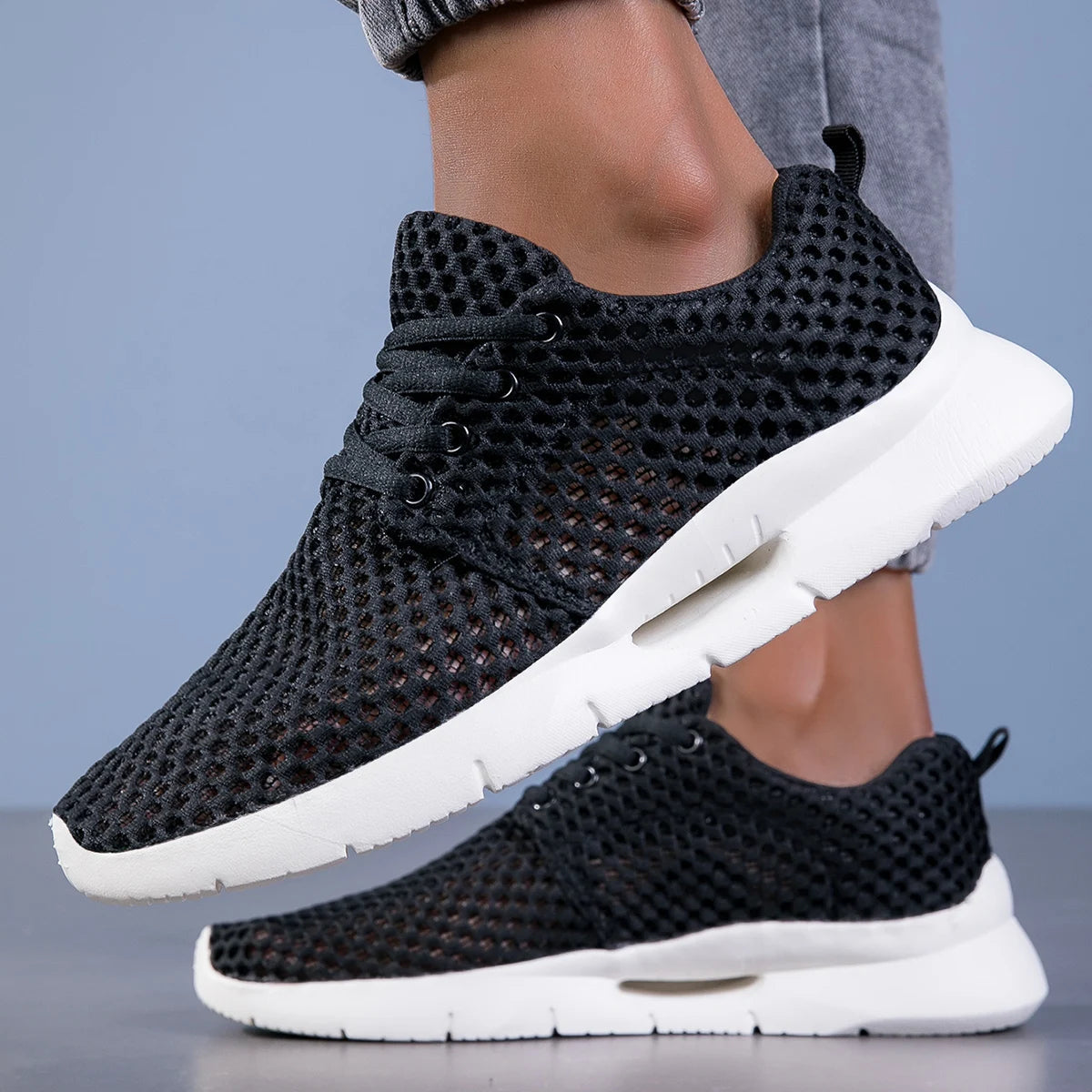 Vento Męskie klasyczne oddychające sneakersy z siateczki