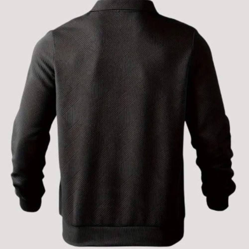 Sweter zapinany na zamek we wzór geometryczny – stylowy i nowoczesny