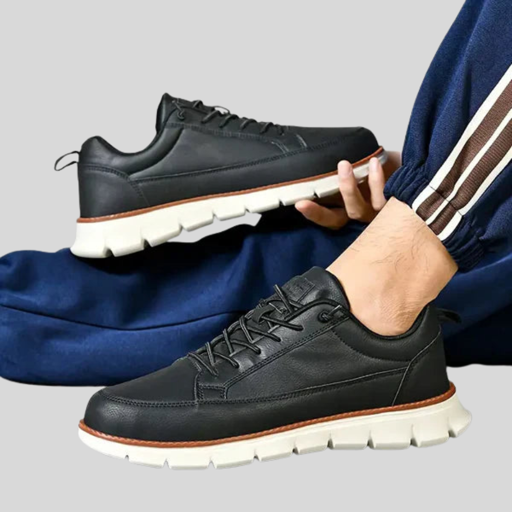 Męskie niskie trampki – skórzane buty casualowe w stylu street