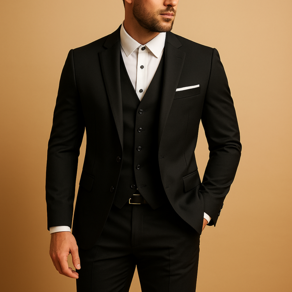 Męski Garnitur Slim Fit – Elegancki Strój Biurowy