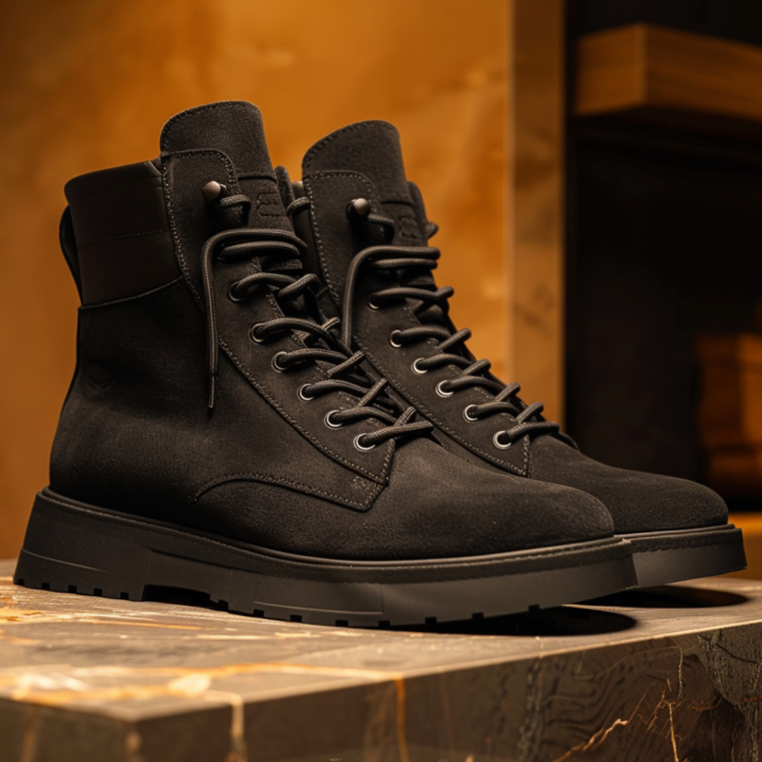 Męskie Wysokie Sneakersy – Wygodne Sznurowane Buty