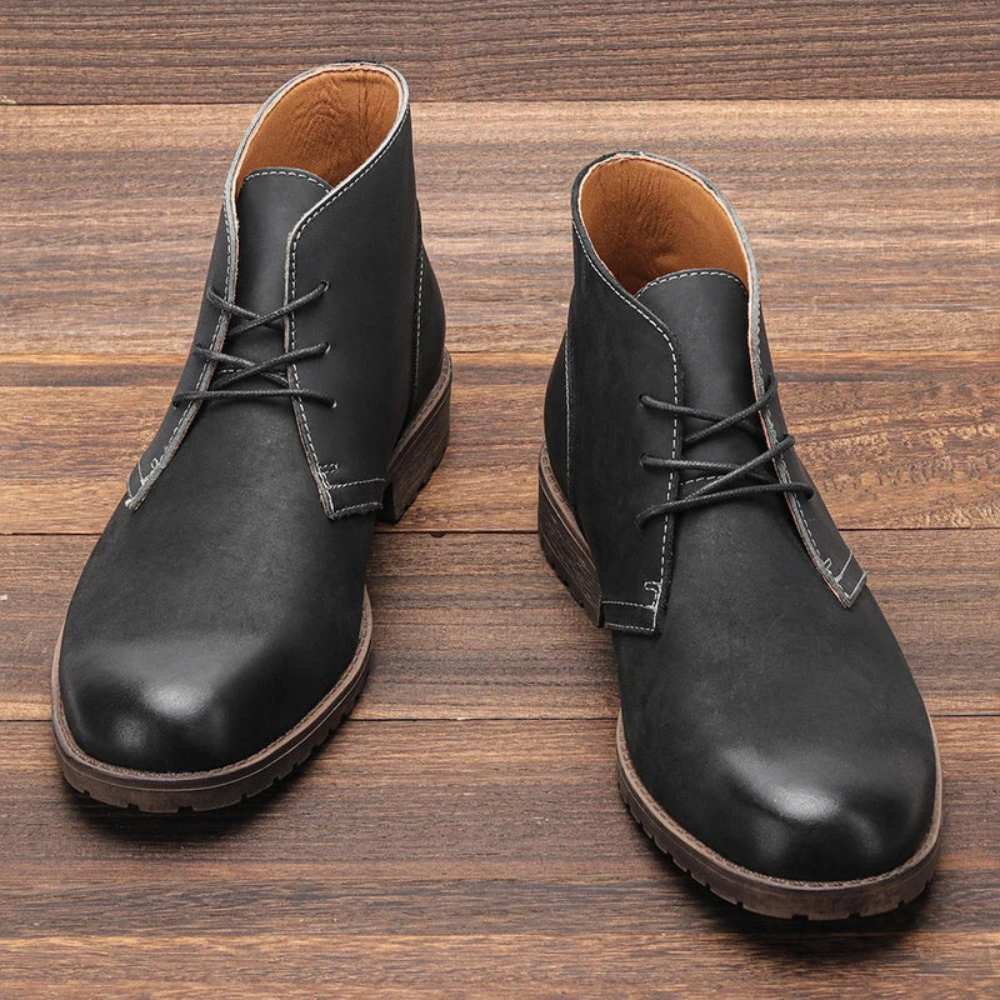Męskie casualowe buty Chukka – skórzane sznurowane obuwie