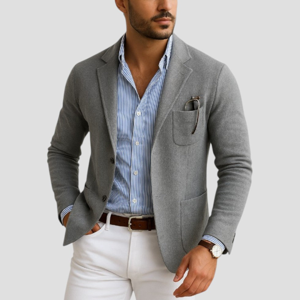 Męski casualowy blazer – nowoczesny dopasowany krój na codzienne noszenie