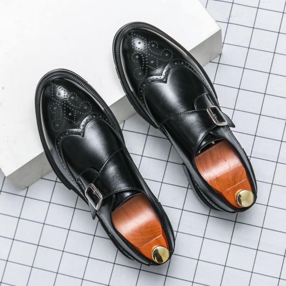 Eleganckie Męskie Skórzane Buty Monk – Biznesowe I Wizytowe