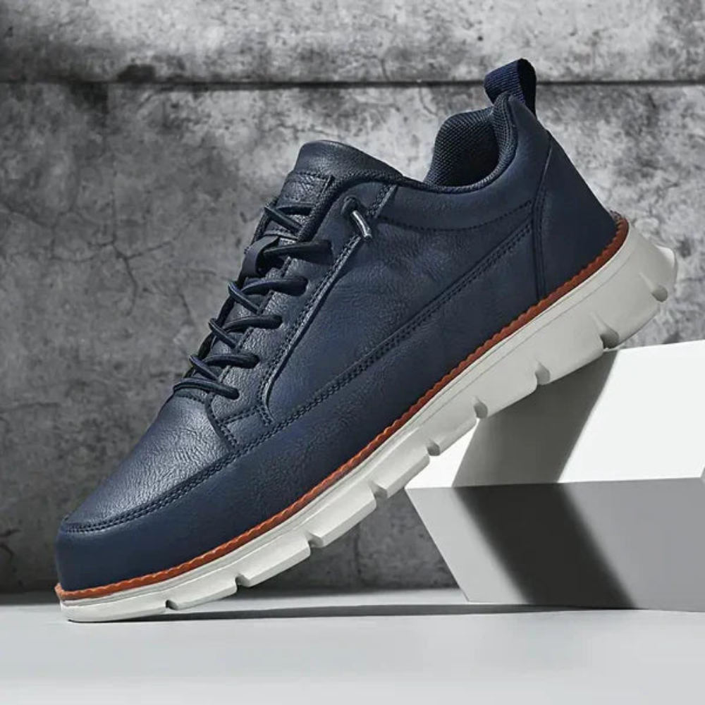Męskie niskie trampki – skórzane buty casualowe w stylu street