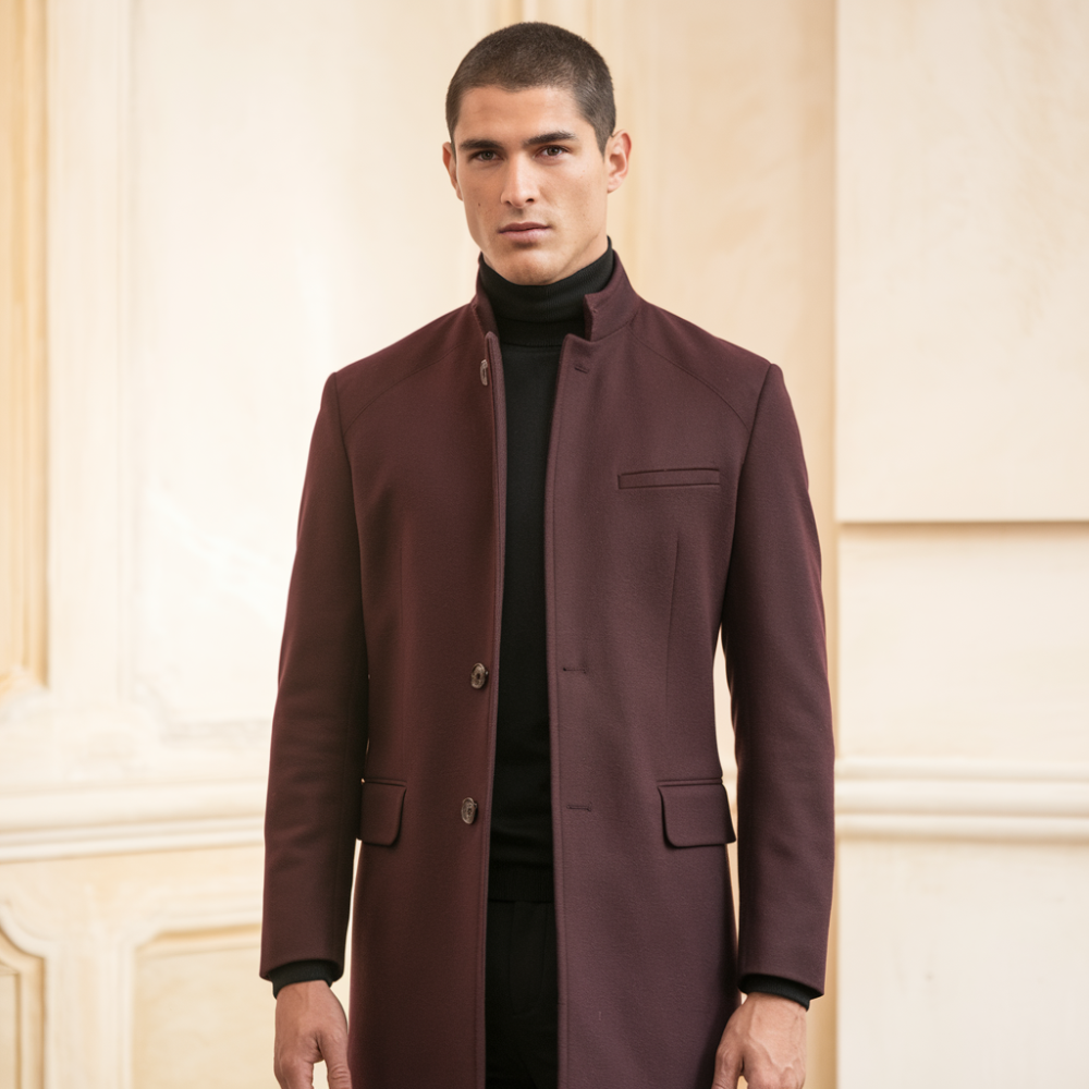 Męski stylowy płaszcz zimowy | Elegancka ciepła odzież wierzchnia