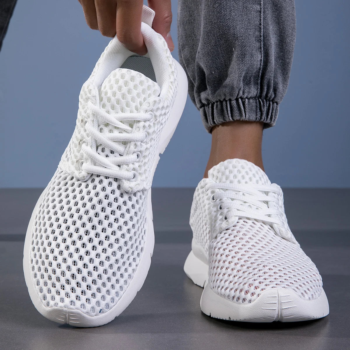 Vento Męskie klasyczne oddychające sneakersy z siateczki