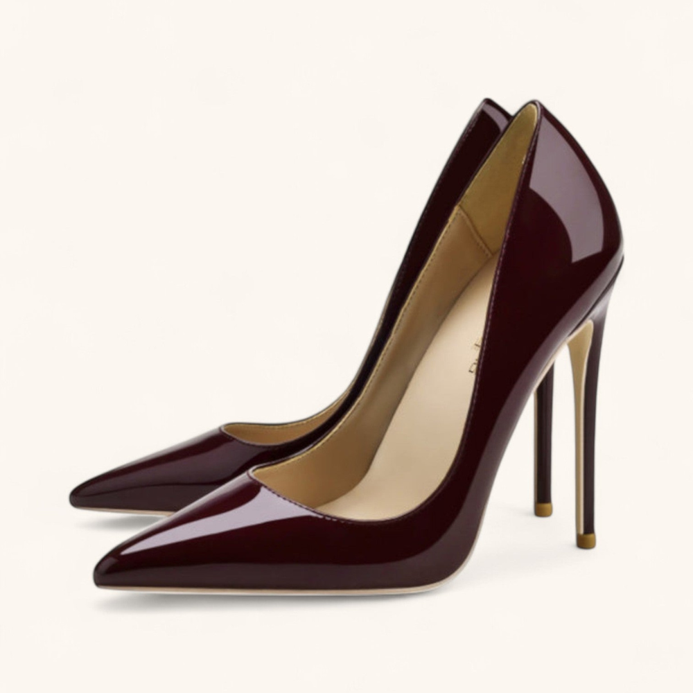 Damskie błyszczące high heels – eleganckie pointed toe czółenka