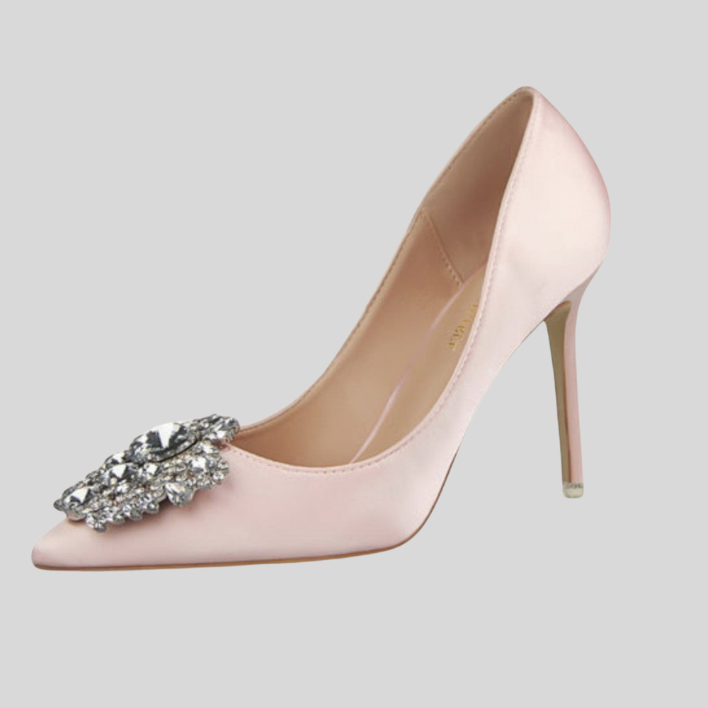 Damskie pointed-toe obcasy – elegancki rhinestone detail