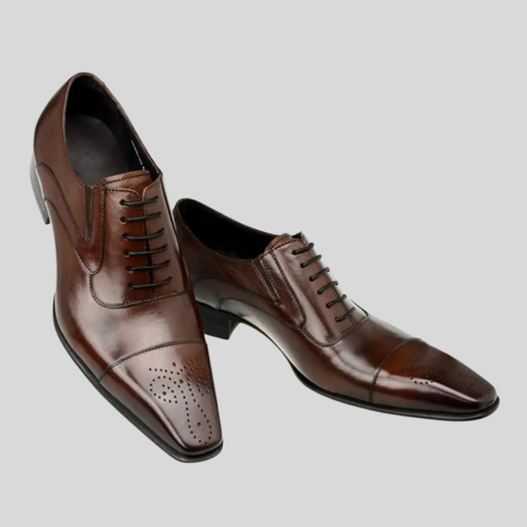 Męskie Eleganckie Buty Sznurowane – Skórzane Obuwie Wizytowe