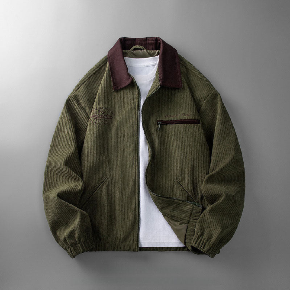 Męska casualowa kurtka – nowoczesna zip-up codzienna odzież