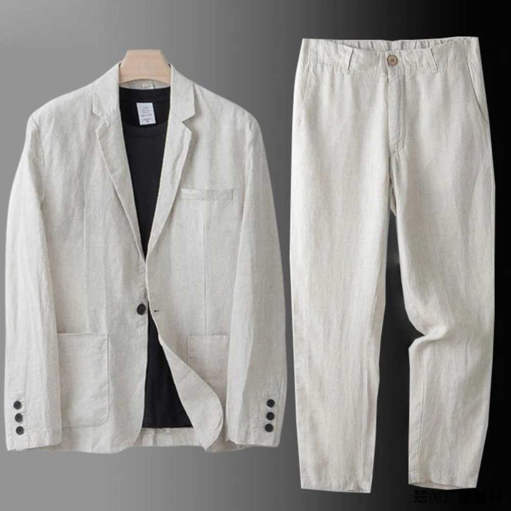 Męski casualowy zestaw dwuczęściowy – blazer i spodnie