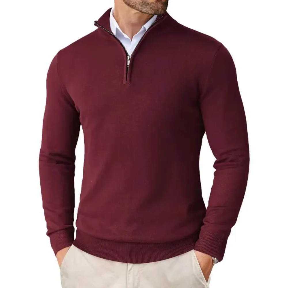 Męski sweter half-zip – casualowy codzienny pulower