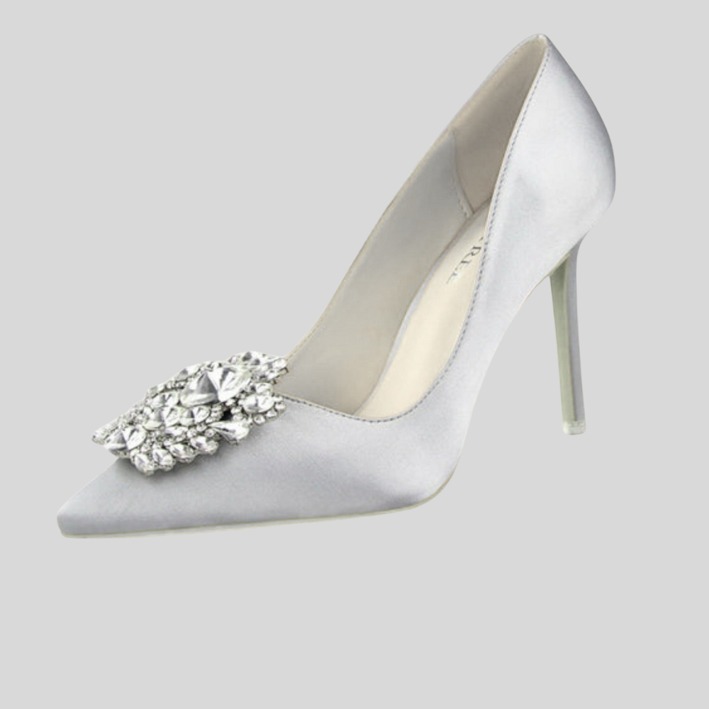 Damskie pointed-toe obcasy – elegancki rhinestone detail