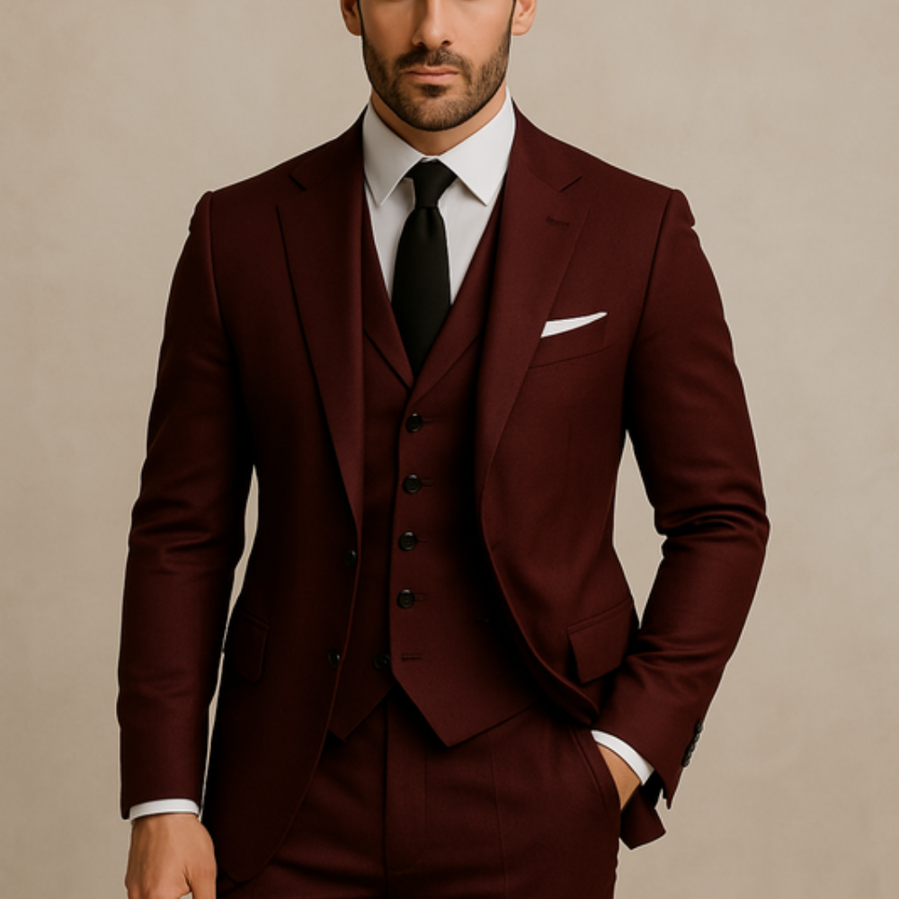 Męski Garnitur Biznesowy – Nowoczesny Krój Slim Fit