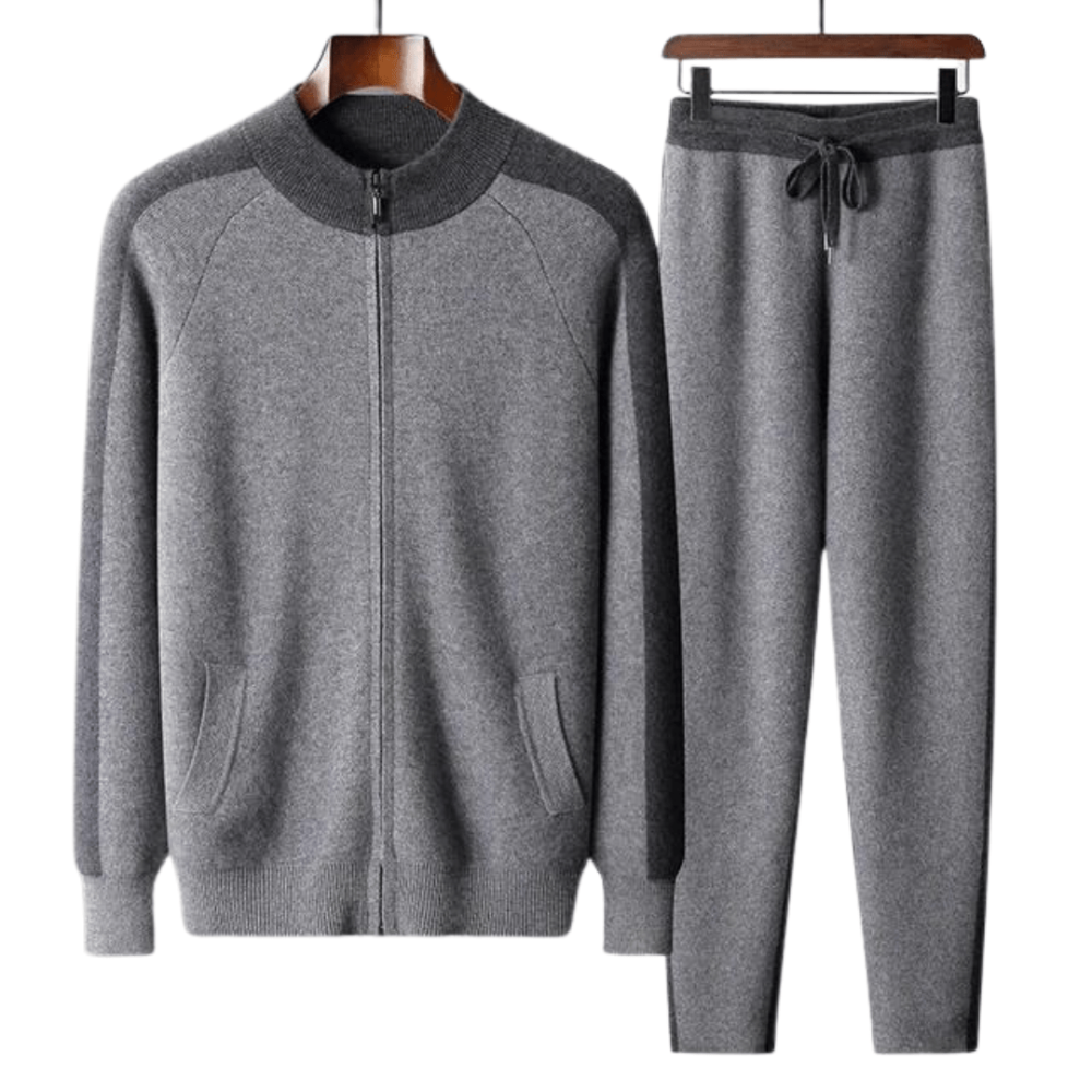 Męski casualowy dres – zip-up kurtka i joggersy zestaw