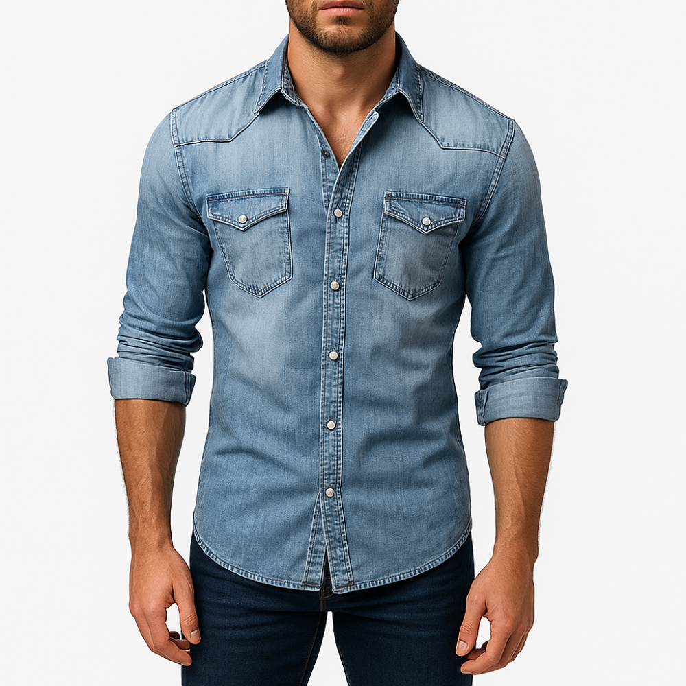 Męska premium koszula denim – casualowa i wygodna