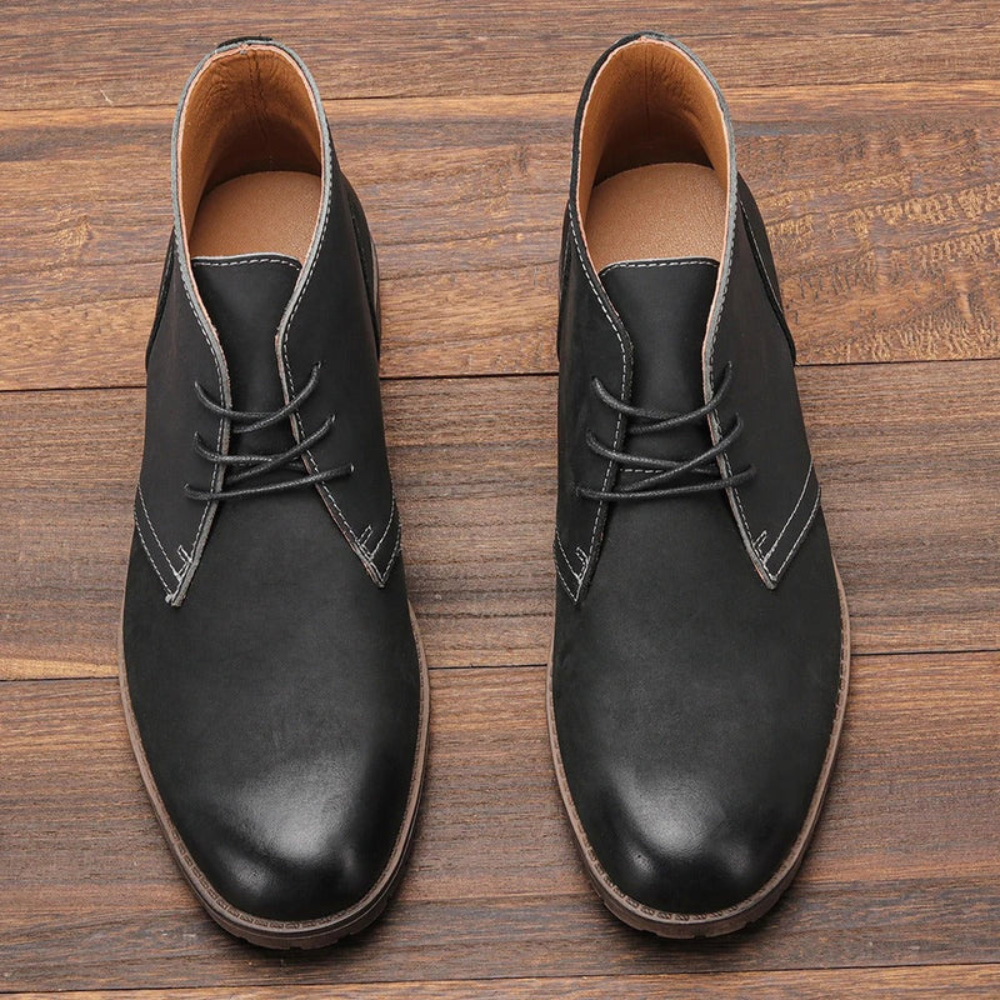 Męskie casualowe buty Chukka – skórzane sznurowane obuwie
