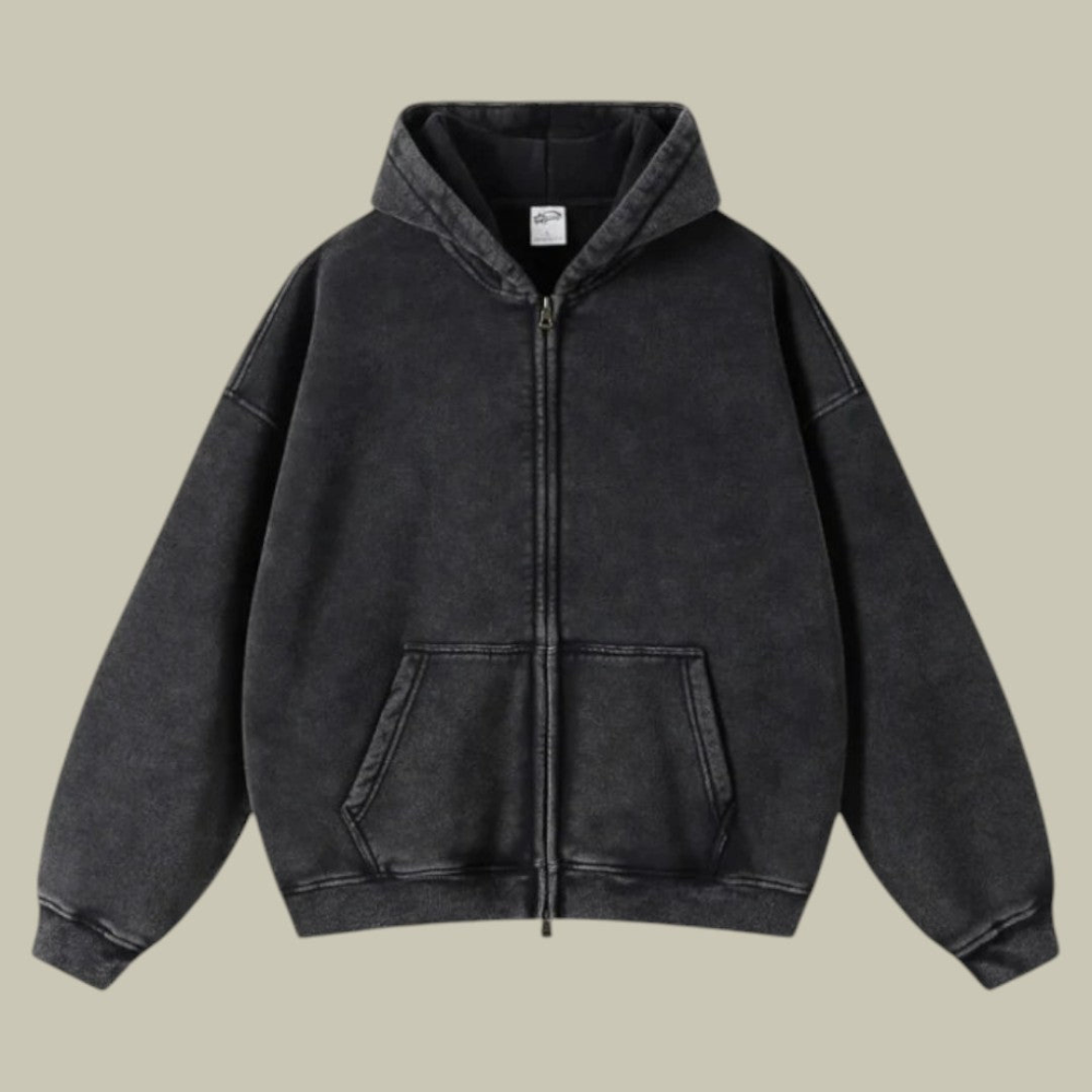 Męska zip-up bluza z kapturem – wygodne casualowe codzienne noszenie