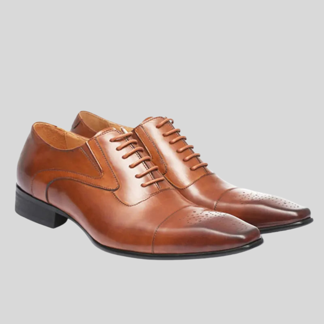 Męskie Eleganckie Buty Sznurowane – Skórzane Obuwie Wizytowe