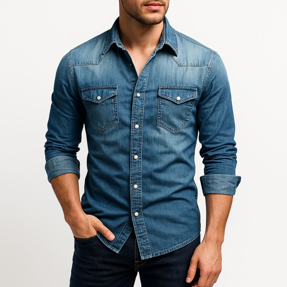 Męska premium koszula denim – casualowa i wygodna