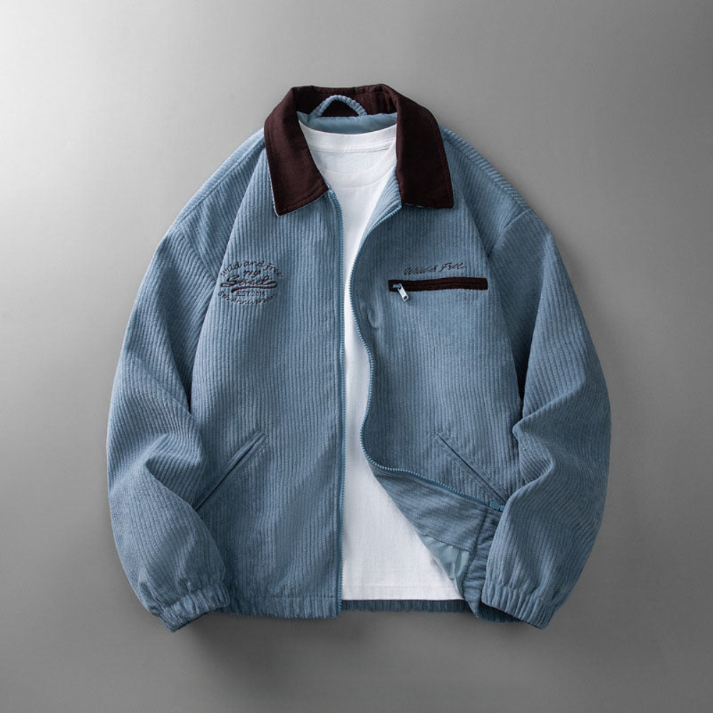 Męska casualowa kurtka – nowoczesna zip-up codzienna odzież