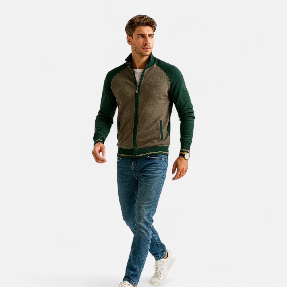 Męska sportowa zip-up kurtka – casualowe codzienne noszenie