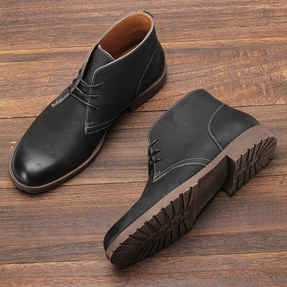 Męskie casualowe buty Chukka – skórzane sznurowane obuwie