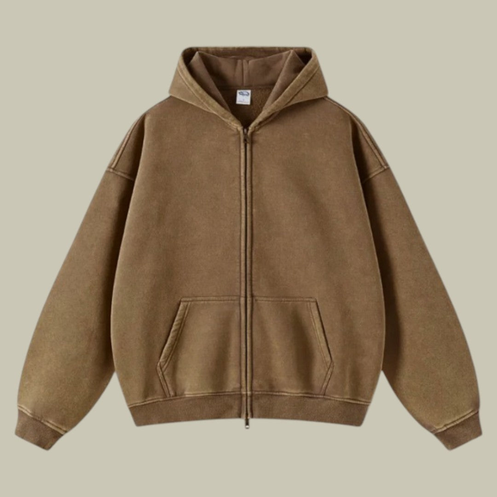 Męska zip-up bluza z kapturem – wygodne casualowe codzienne noszenie