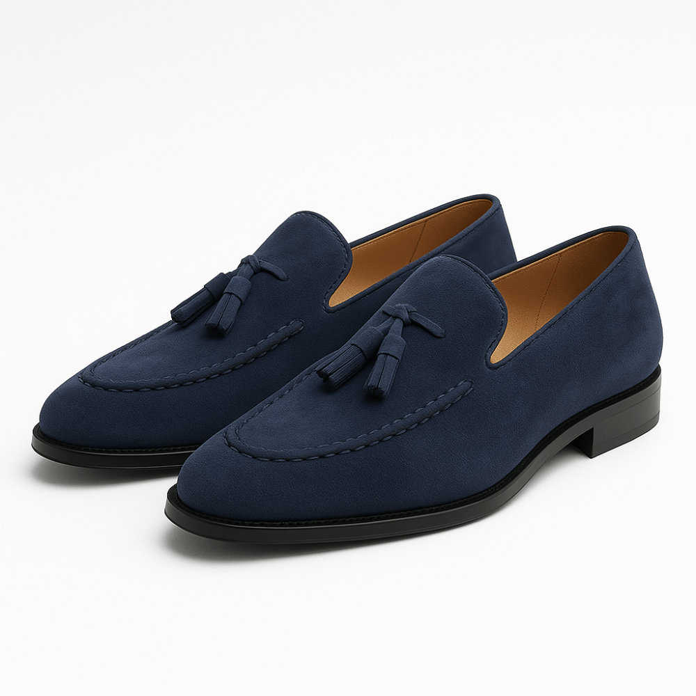 Klasyczne Męskie Loafery – Zamszowy Model na Supełki Slip-On