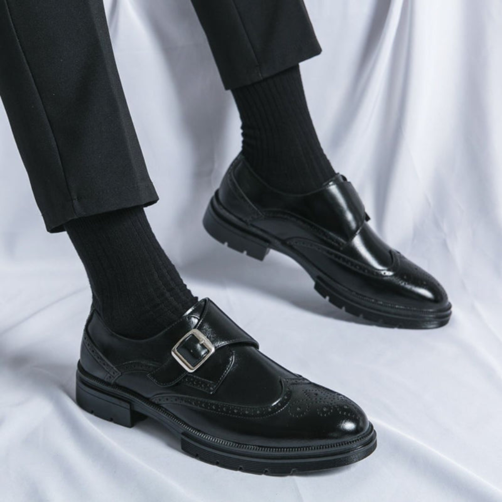 Eleganckie Męskie Skórzane Buty Monk – Biznesowe I Wizytowe