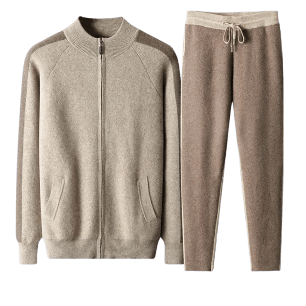 Męski casualowy dres – zip-up kurtka i joggersy zestaw