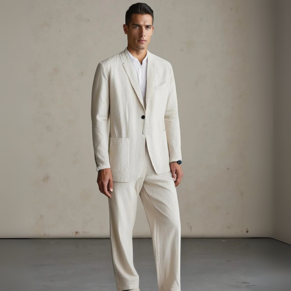 Męski casualowy zestaw dwuczęściowy – blazer i spodnie