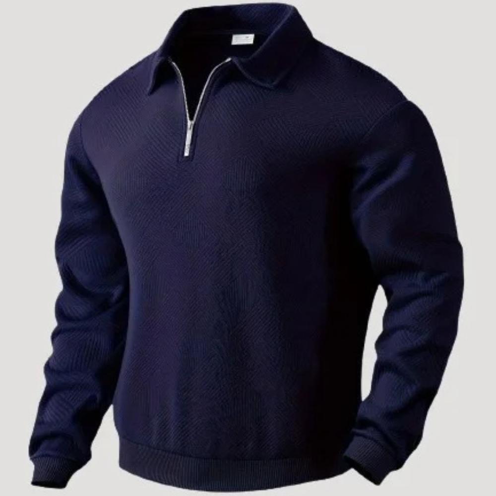 Sweter zapinany na zamek we wzór geometryczny – stylowy i nowoczesny