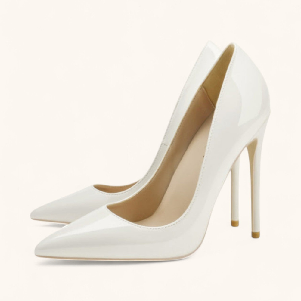 Damskie błyszczące high heels – eleganckie pointed toe czółenka