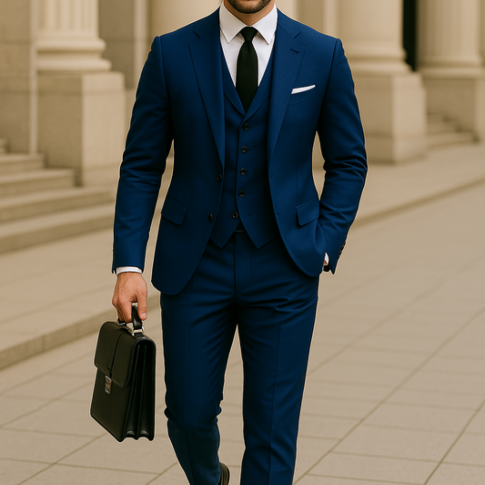 Męski Garnitur Biznesowy – Nowoczesny Krój Slim Fit