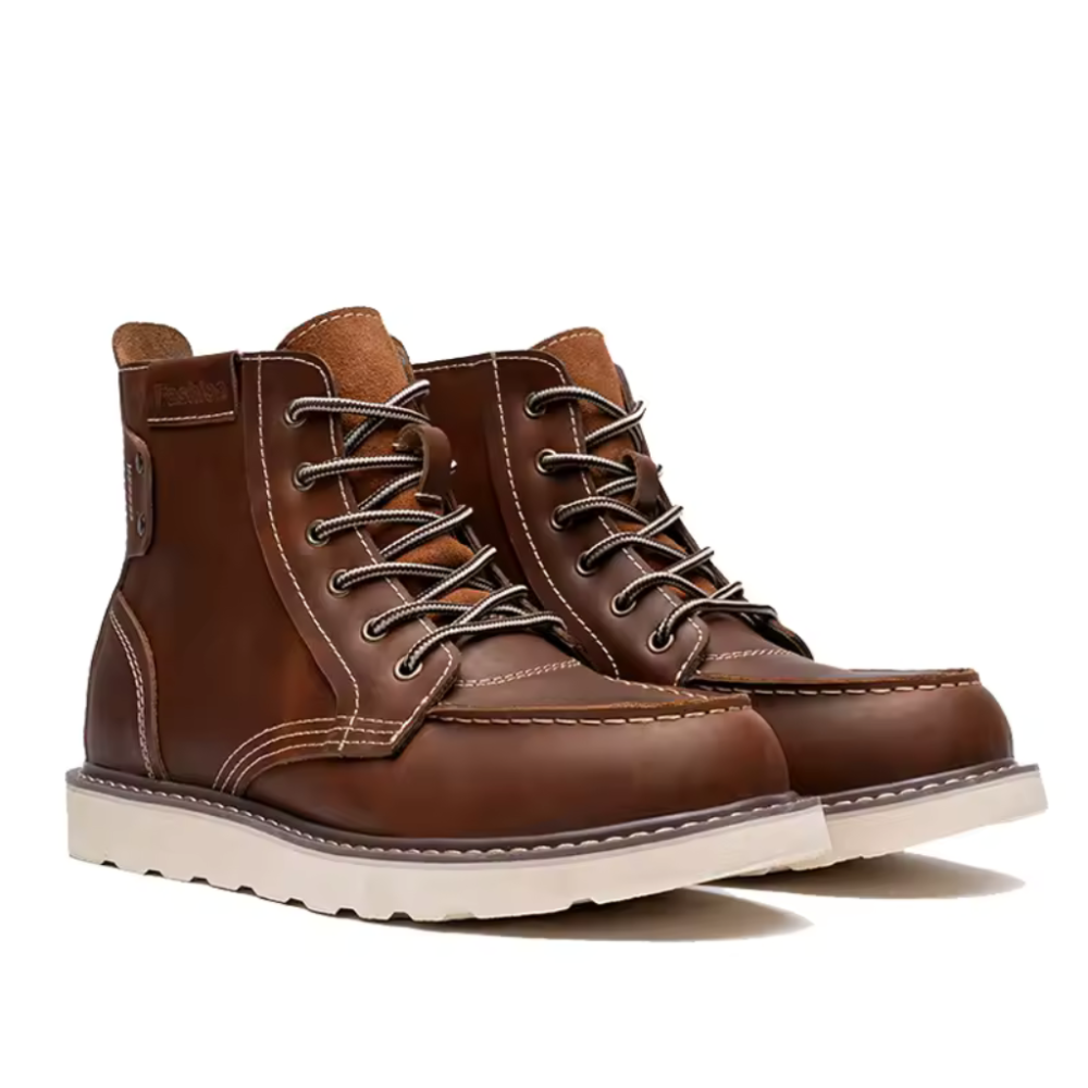 Męskie Retro Skórzane Buty - Trwałe i Stylowe