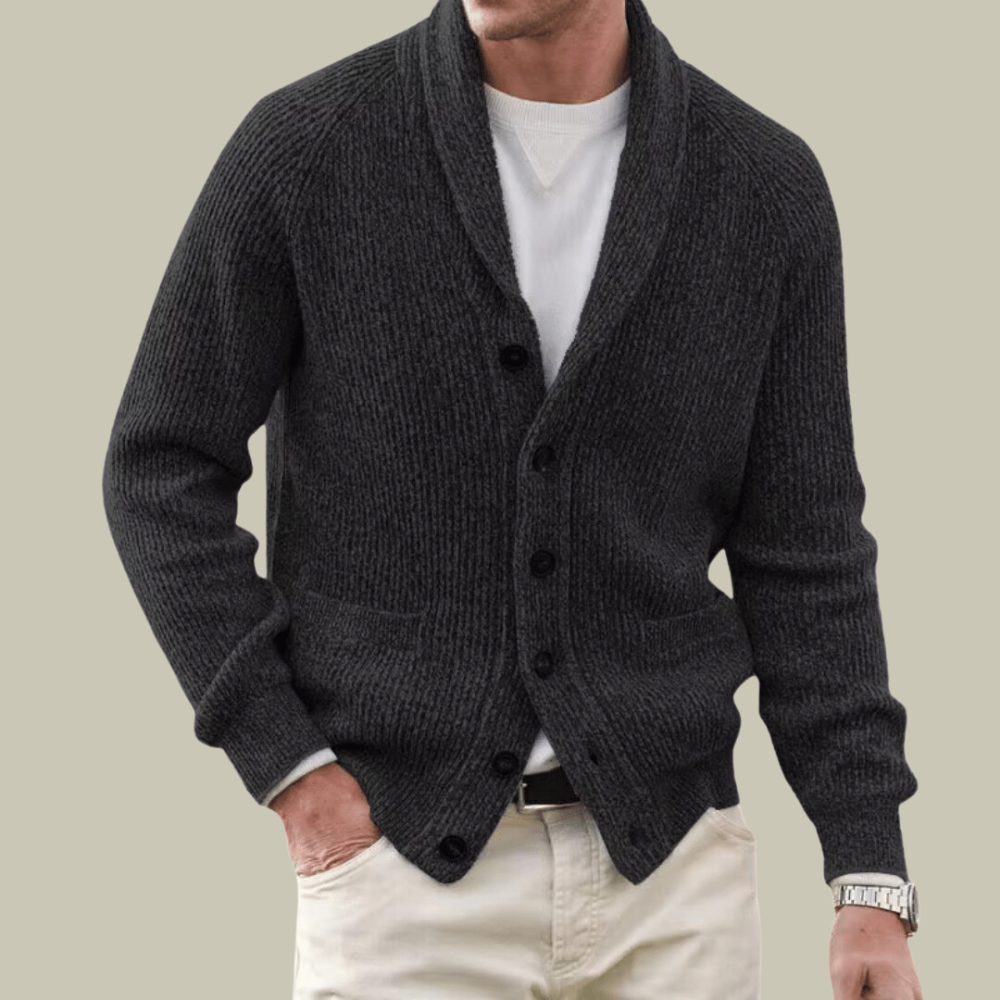 Męski button-up kardigan – klasyczna dzianina na codzienne noszenie