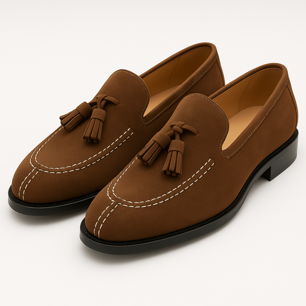 Klasyczne Męskie Loafery – Zamszowy Model na Supełki Slip-On