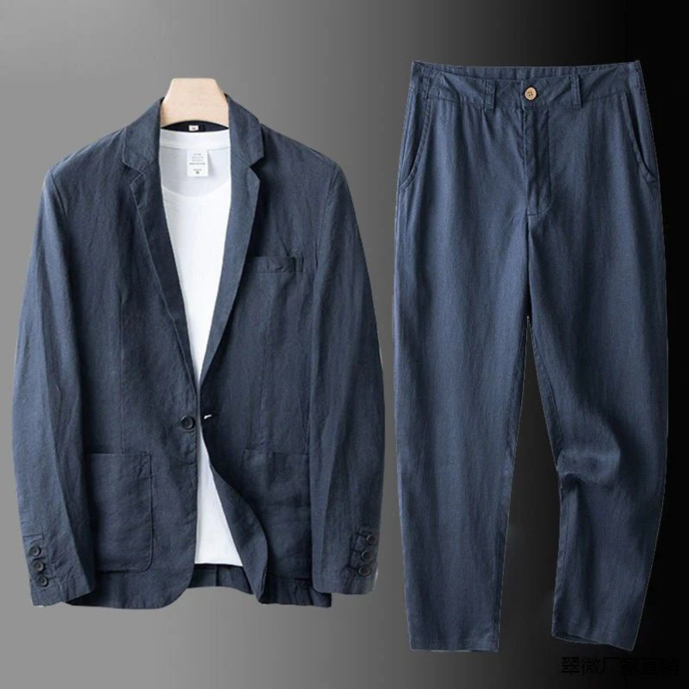 Męski casualowy zestaw dwuczęściowy – blazer i spodnie