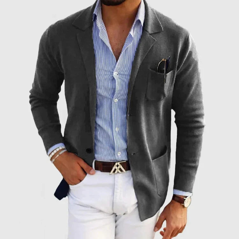Męski casualowy blazer – nowoczesny dopasowany krój na codzienne noszenie