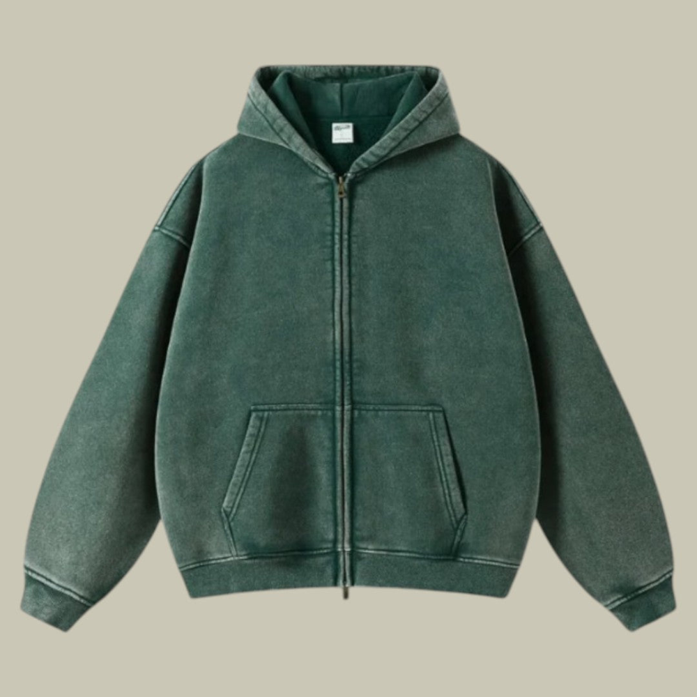 Męska zip-up bluza z kapturem – wygodne casualowe codzienne noszenie