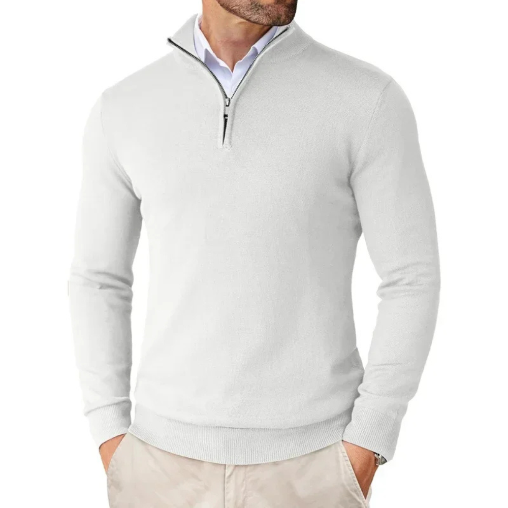 Męski sweter half-zip – casualowy codzienny pulower