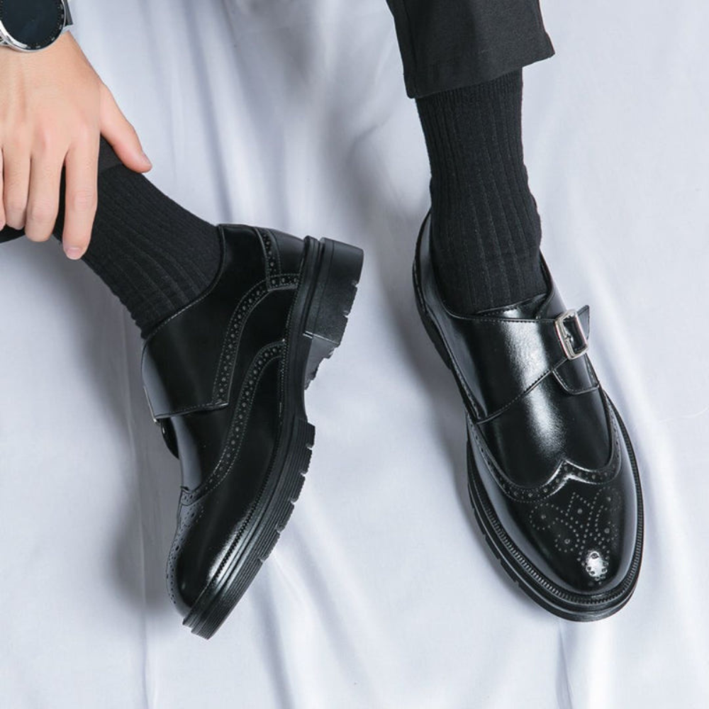 Eleganckie Męskie Skórzane Buty Monk – Biznesowe I Wizytowe