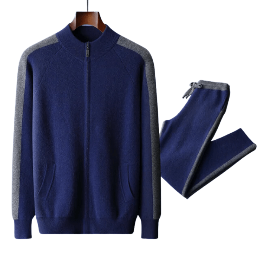 Męski casualowy dres – zip-up kurtka i joggersy zestaw