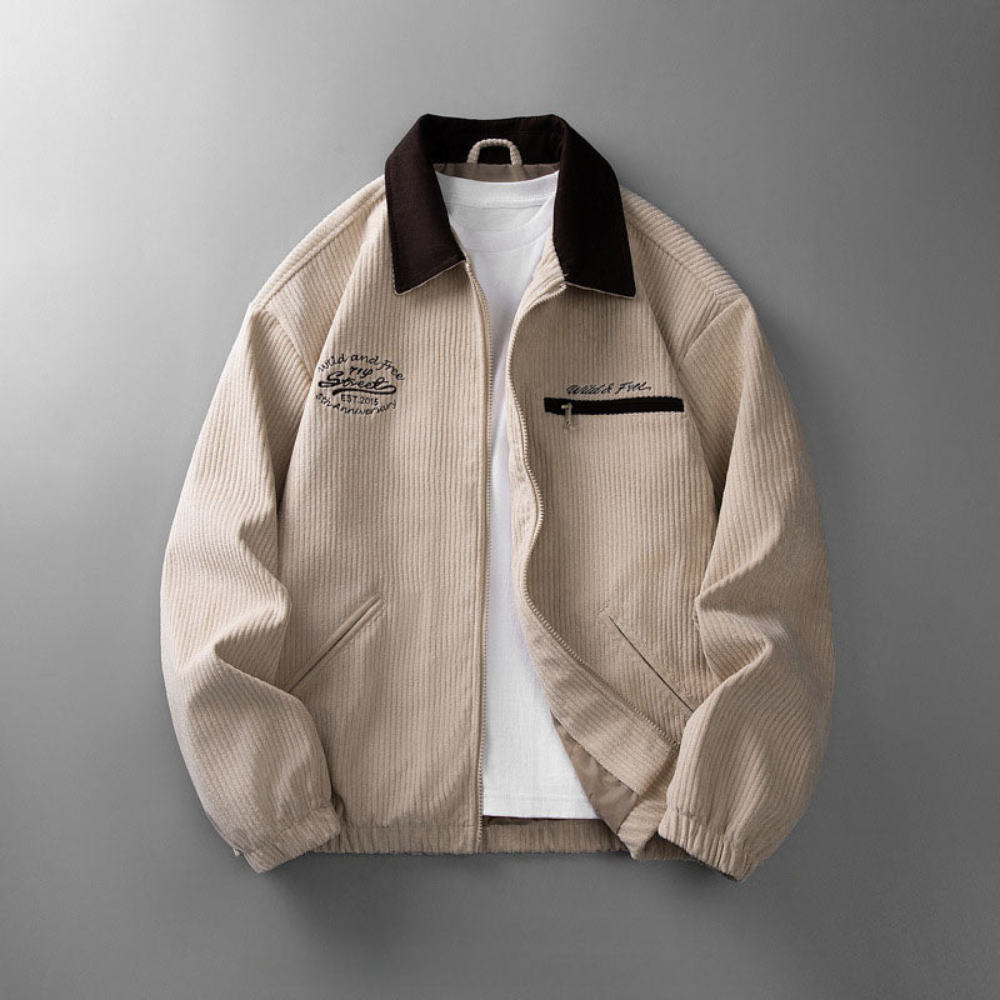 Męska casualowa kurtka – nowoczesna zip-up codzienna odzież