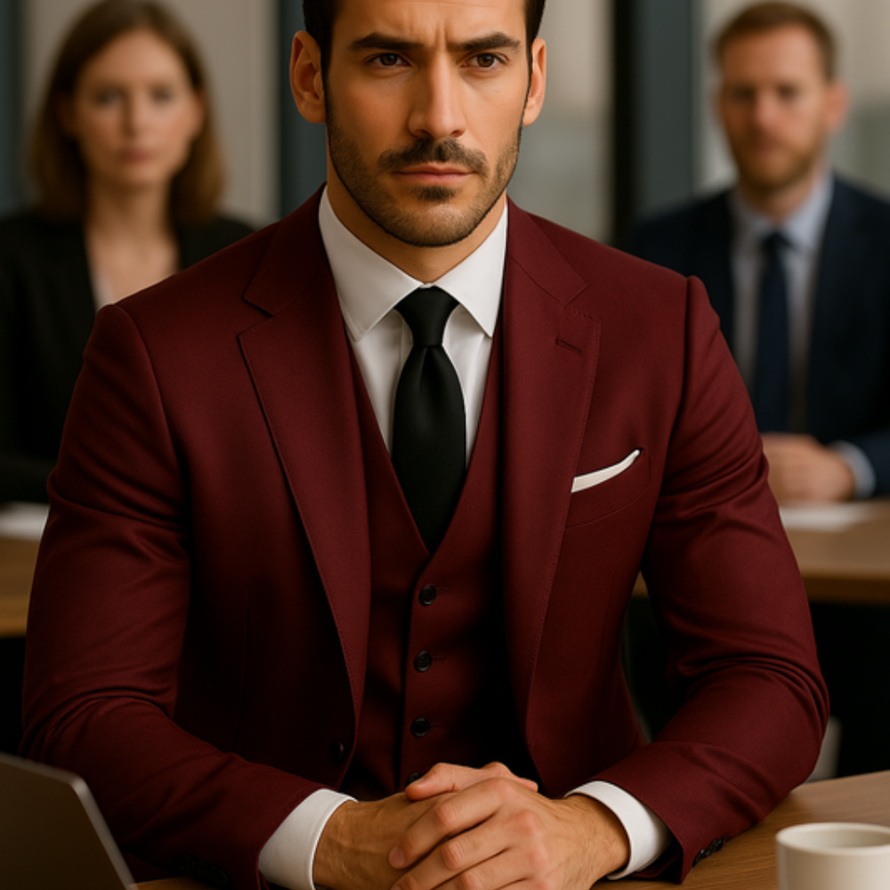Męski Garnitur Biznesowy – Nowoczesny Krój Slim Fit
